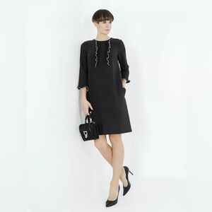 Weekend Max Mara Black Dress with Ruffles *Est Size Med/Large*